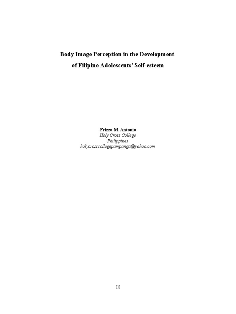 Body Image and Self-Esteem in Filipino Teens | PDF | Body Image ...