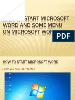 How To Start Microsoft Word and Some Menu On Microsoft Word