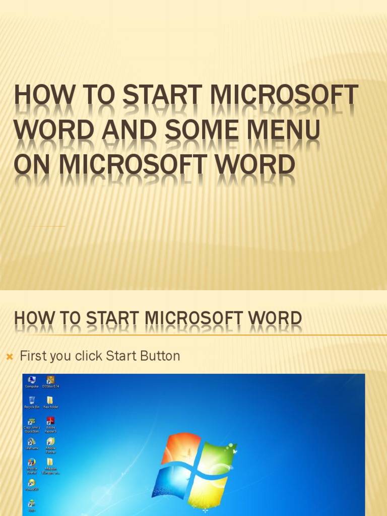 How To Start Microsoft Word and Some Menu On Microsoft Word PDF