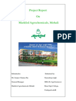 Project Report On Markfed Agrochemicals, Mohali