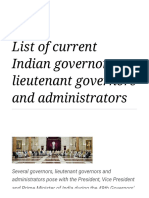 List of Current Indian Governors, Lieutenant Governors and Administrators - Wikipedia