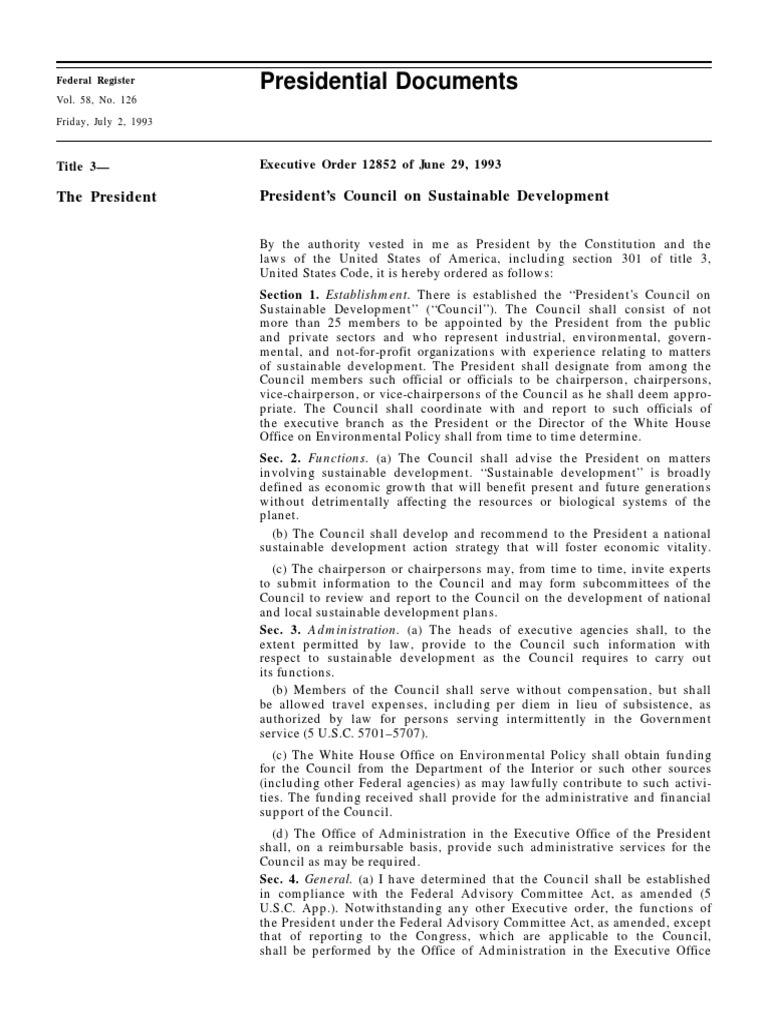 Presidential Documents: The President President's Council On ...