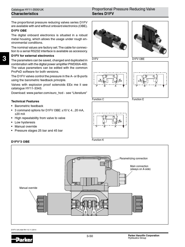 DF1v Parker PDF Electrical Connector Valve