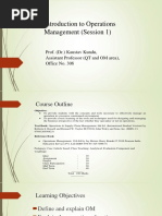 Introduction To Operations Management (Session 1)