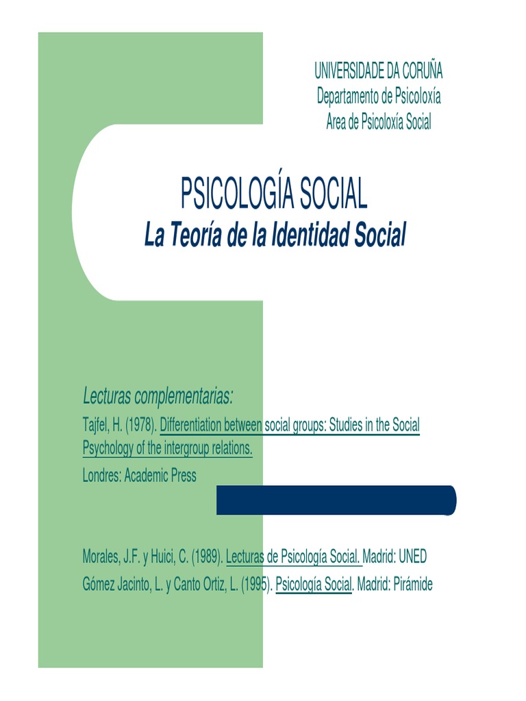 Teoría de la Identidad Social | PDF | Psicología Social | Discriminación
