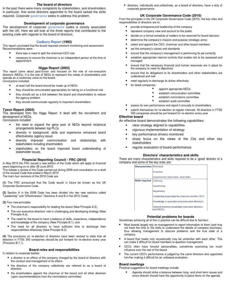 Enhancing Board Effectiveness in Governance | PDF | Board Of Directors ...