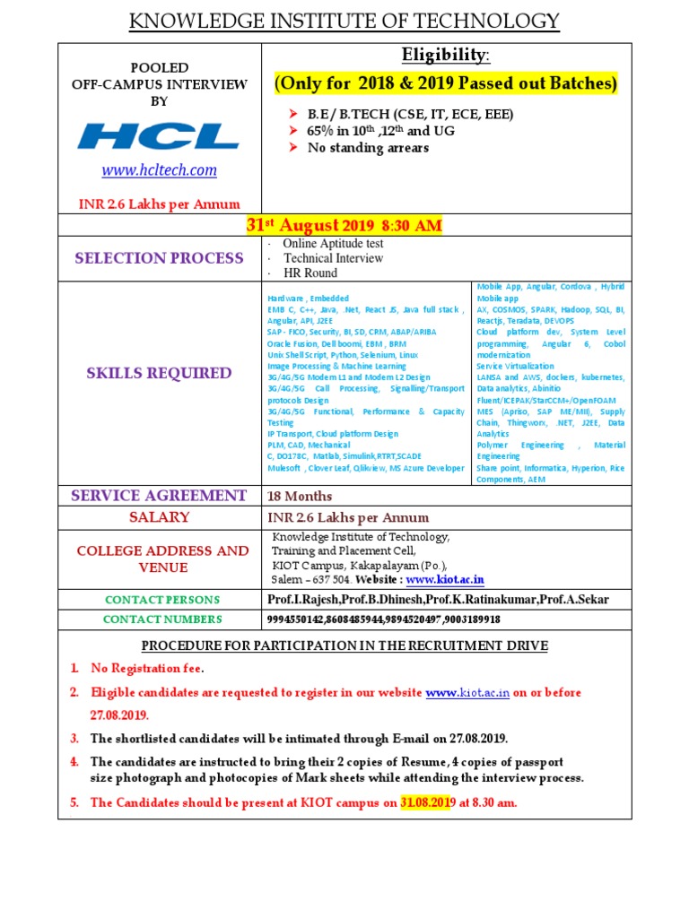 HCL Poster - 31.08.19 PDF | PDF | Areas Of Computer Science | Software