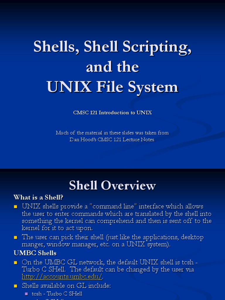 Shells, Shell Scripting, and The UNIX File System PDF Command Line