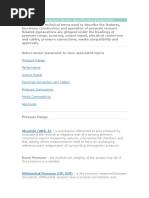 Definitions of Pressure Sensor Specification Parameters