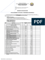 Procurement of Books / Reference Materials: Request For Quotation