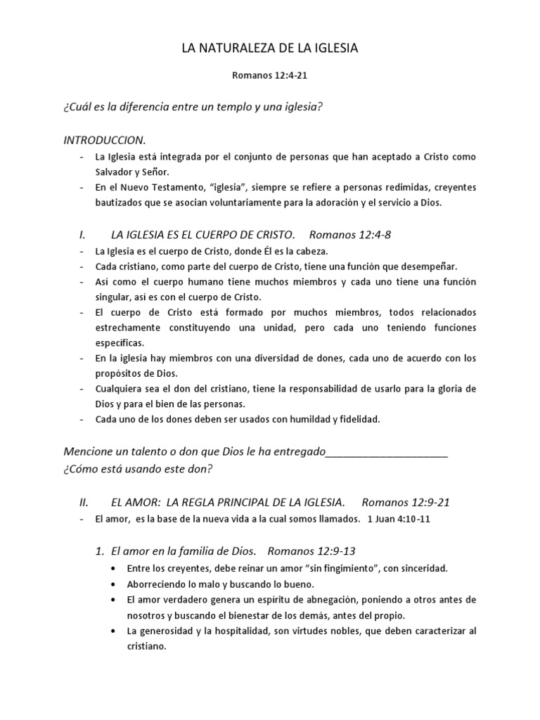 La Naturaleza de La Iglesia | PDF | Cristo (título) | Cuerpo de Cristo