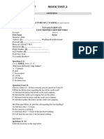 Mock Test 2: Complete The Form Below. Write No More Than One Word or A Number For Each Answer