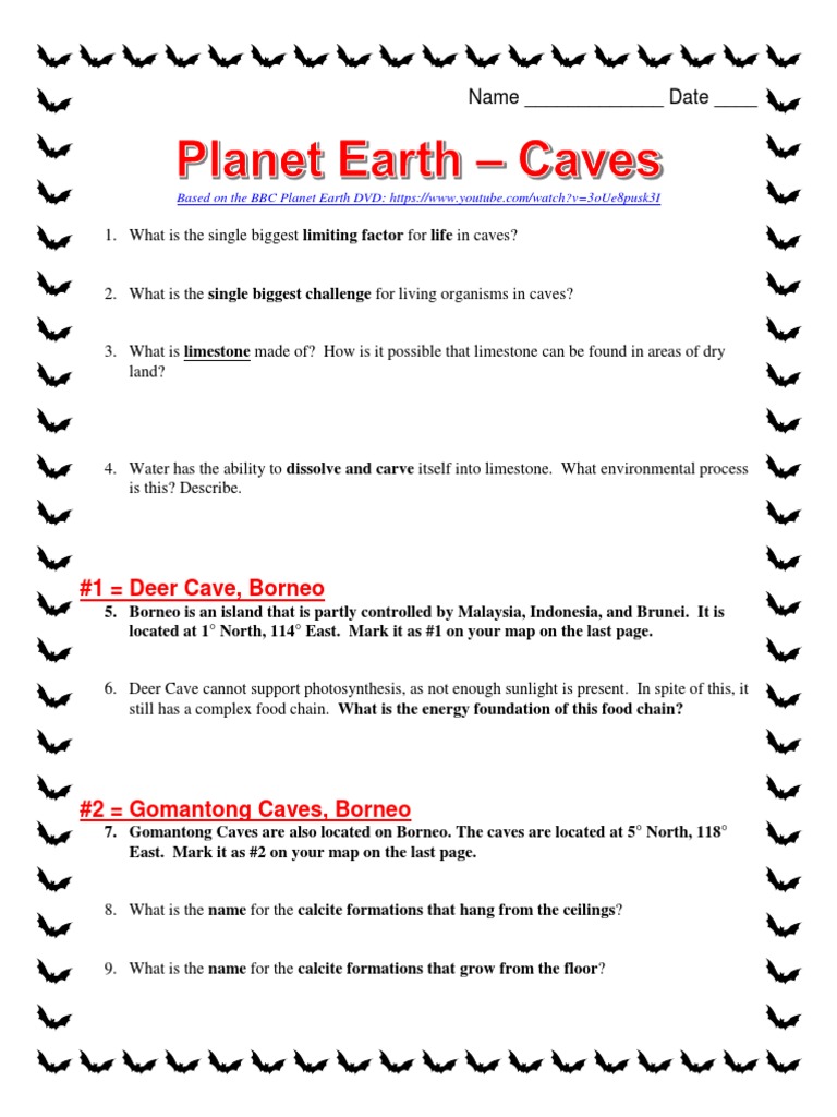 Planet Earth Caves Worksheet  PDF  Cave  Water Within Planet Earth Freshwater Worksheet