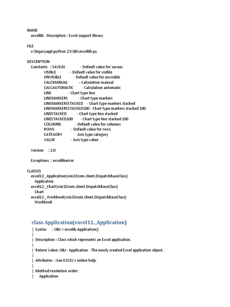 Excellib: Excel Support Library Overview | PDF | Boolean Data Type ...