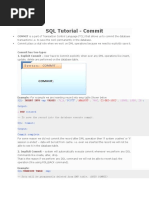 SQL Tutorial - Commit: Insert Into Values