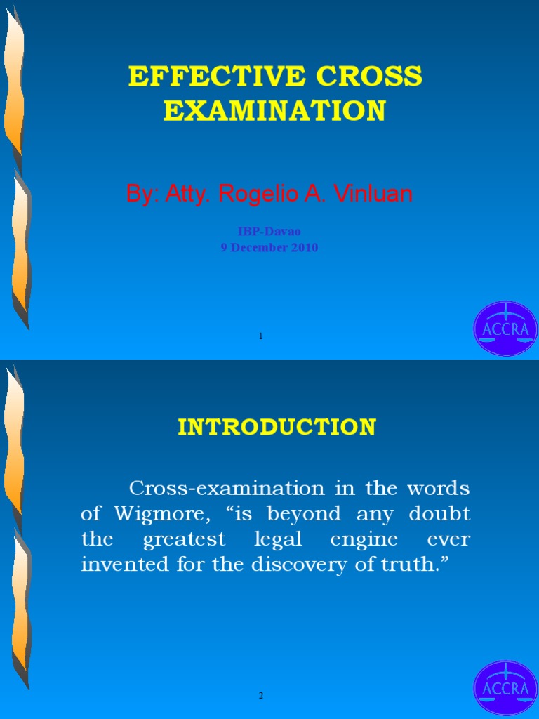 Mastering Effective Cross-Examination Techniques | PDF | Witness ...