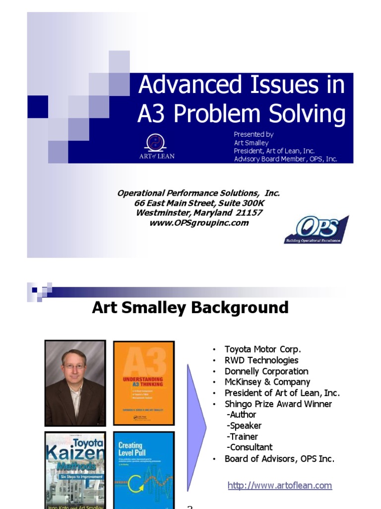 Advanced Issues in A3 Problem Solving | PDF | Lean Manufacturing | Logic