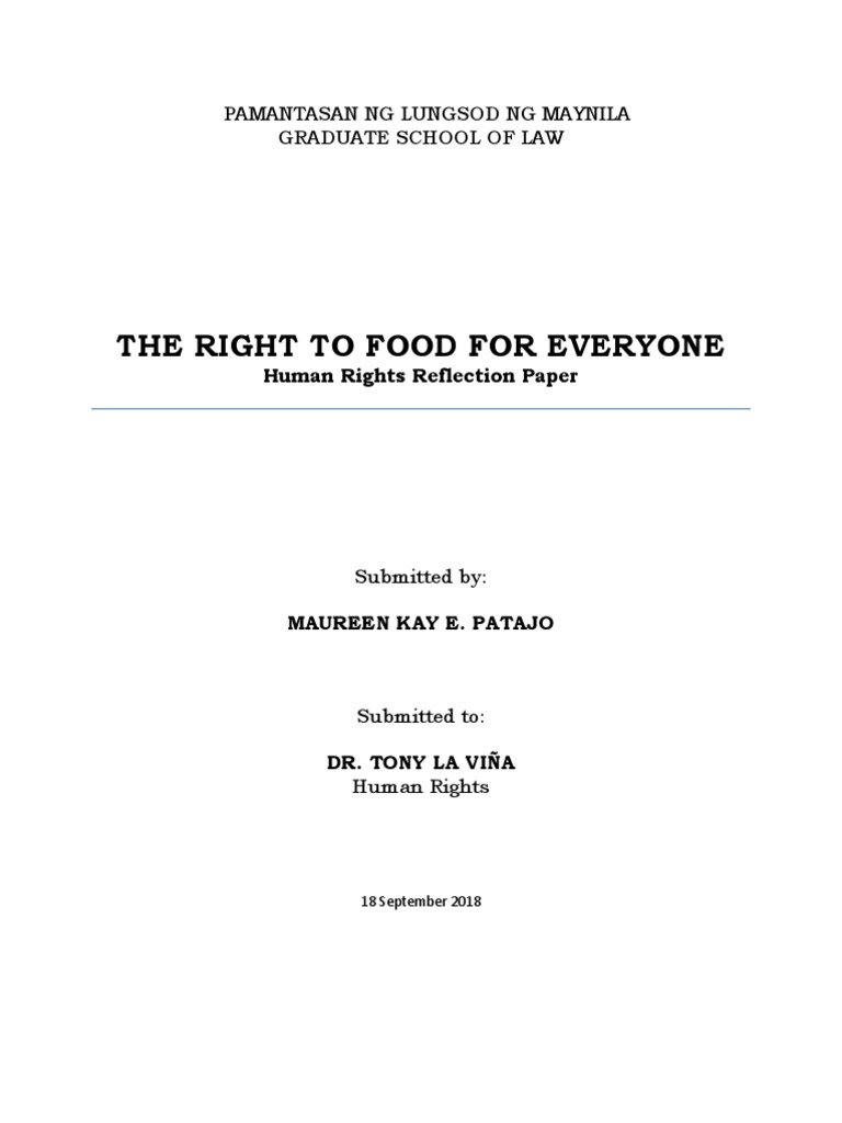 Upholding the Right to Food in the Philippines | PDF | Food Security ...