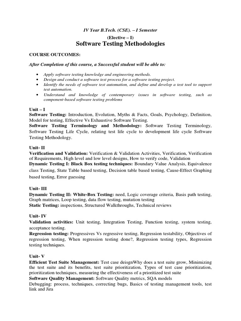 1.software Testing Methodologies | PDF | Software Testing | Software ...