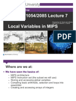 FIT1008/1054/2085 Lecture 7 Local Variables in MIPS: Information Technology