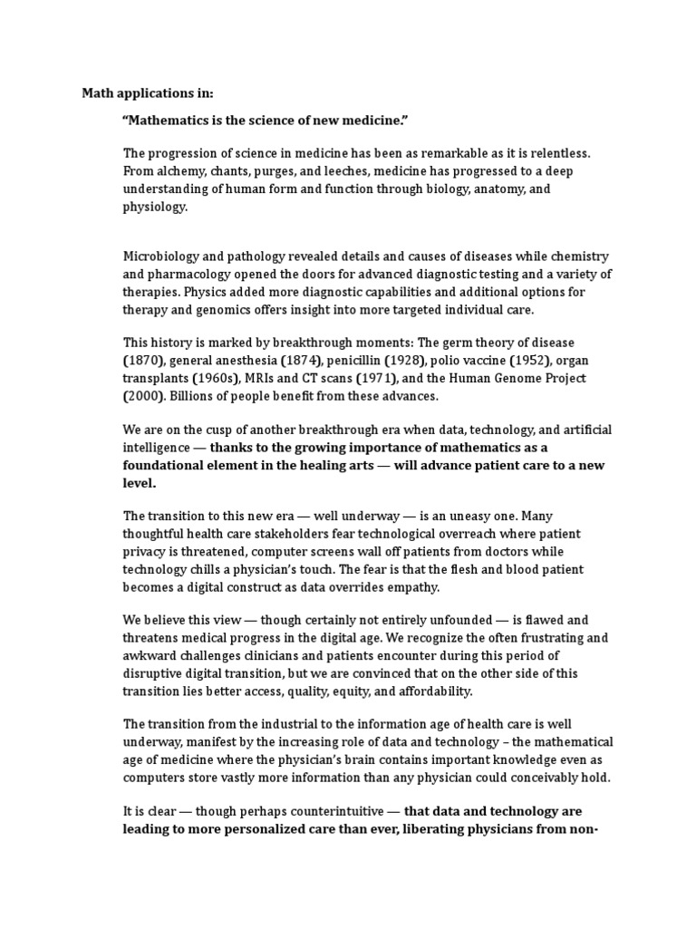 Math Applications in Medical Science | PDF | Body Mass Index | Ct Scan