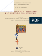 Ramon Llull: Els Trovadors I La Cultura Del Segle XIII