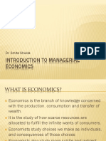 Introduction To Managerial Economics: Dr. Smita Shukla