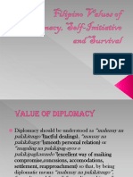 Filipino Values of Diplomacy Self Initiative and Survival