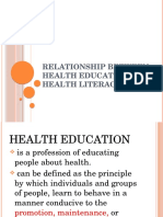 Relationship Between Health Education and Health Literacy