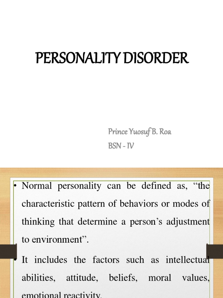 Overview of Personality Disorders | PDF | Personality Disorder | Mental ...