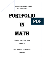Portfolio IN Math: San Vicente Elementary School S.Y. 2019-2020