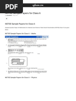 NSTSE Sample Questions Class VI