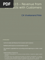 Ind AS 115 - Revenue From Contracts With Customers: CA Vivekanand Pote