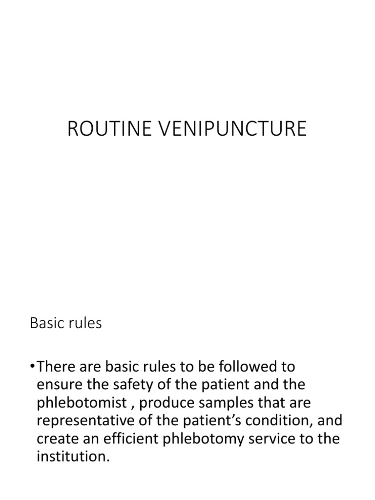 Lesson 5Chapter 9 Routine Venipuncture PDF Patient Health Care