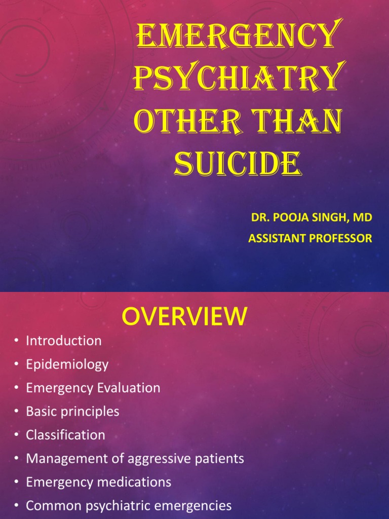 Emergency Psychiatry PDF Psychiatry Benzodiazepine
