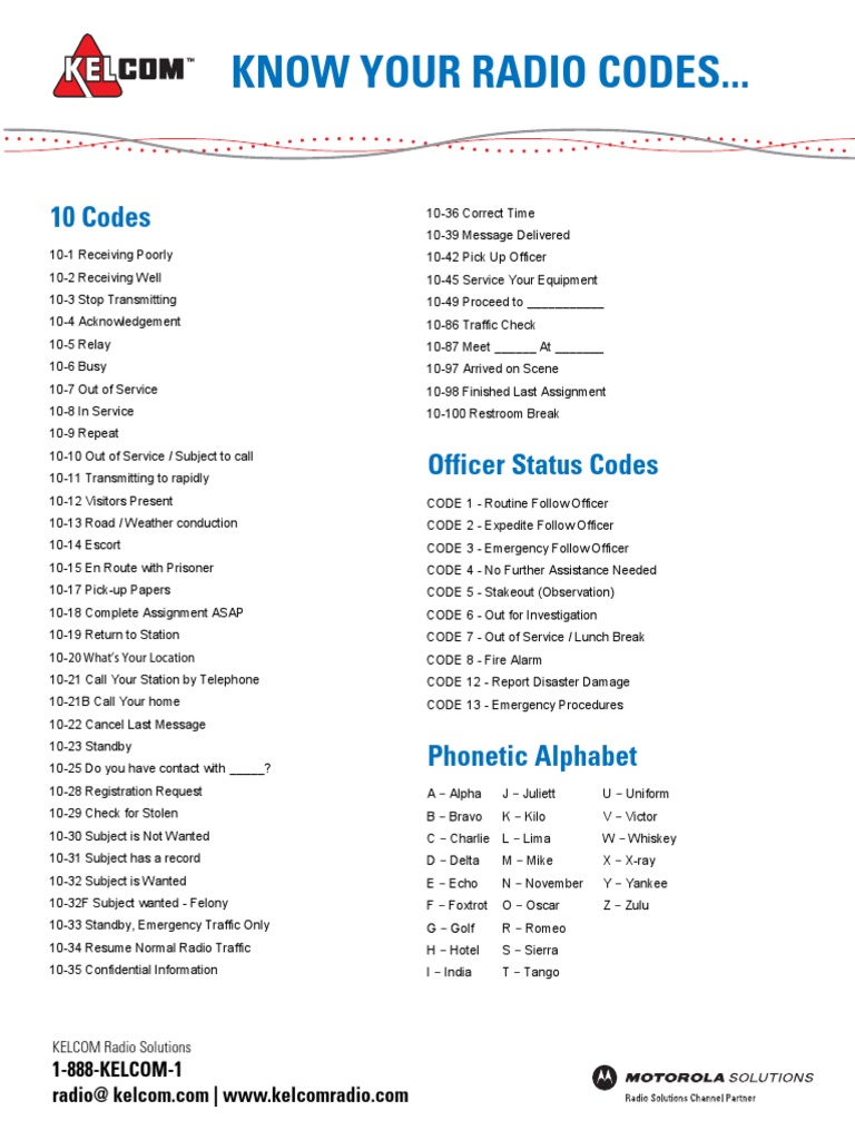 10 Codes Kelcom Radio Solutions Pdf Pdf Telecommunications