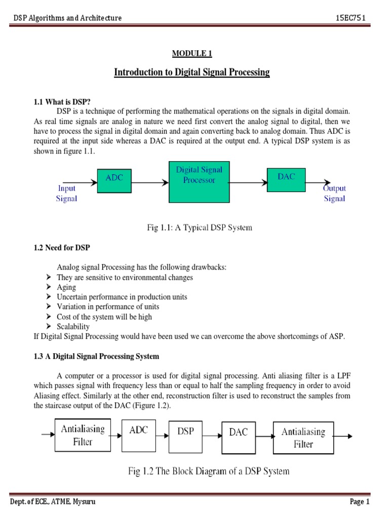 DSP Algorithm and Architecture PDF | PDF | Digital Signal Processing ...