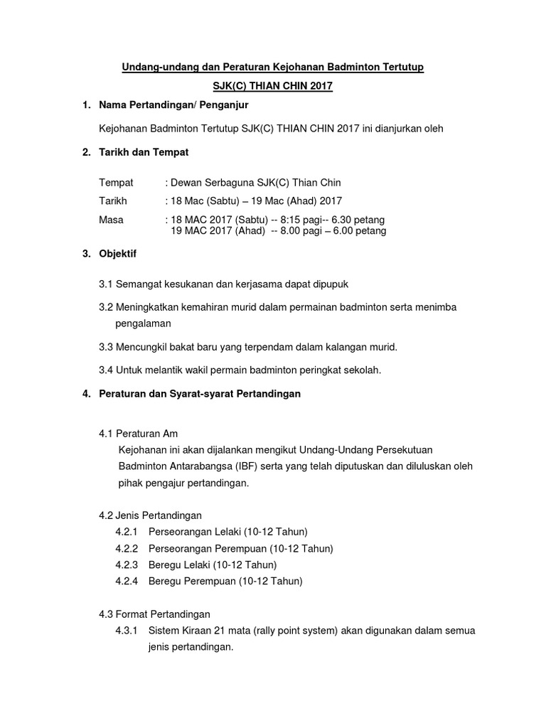 Syarat Badminton GK PDF