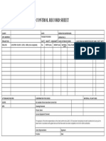 Quality Control Sheets