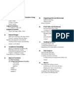 Excel formulas, functions, conditional formatting, pivot tables, macros