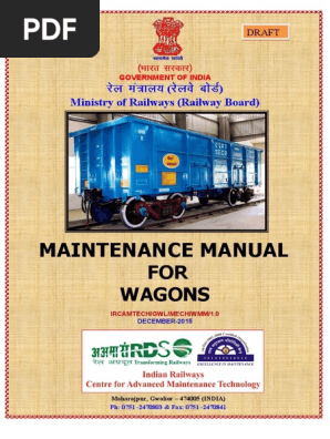 Draft Maintenance Manual For Wagons Train Railroad Car