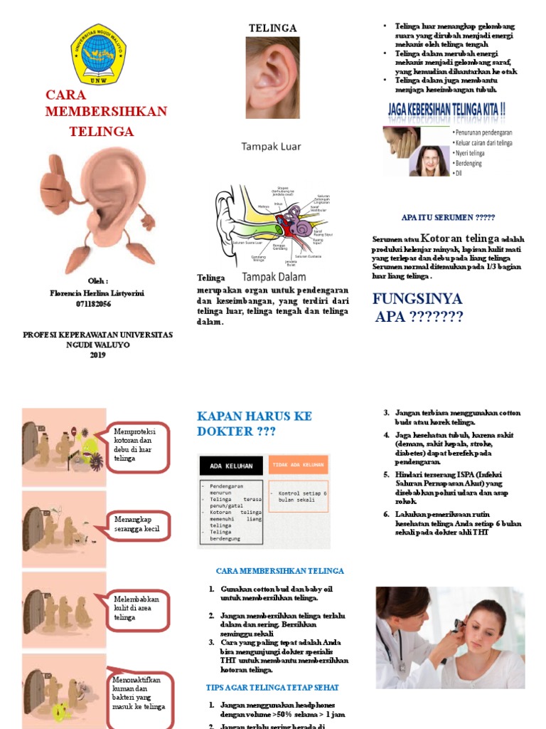 377986094 Leaflet Cara Membersihkan Telinga Doc Sep 11 2020 Berikut tadi info mengenai cara merawat telinga yang baik untuk kesehatan.