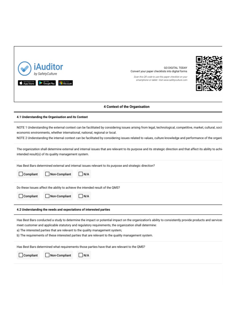 Iatf 16949:2016 Checklist - Safetyculture | PDF | Quality Management ...