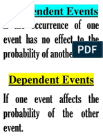 Independent Events: If The Occurrence of One Event Has No Effect To The Probability of Another Event
