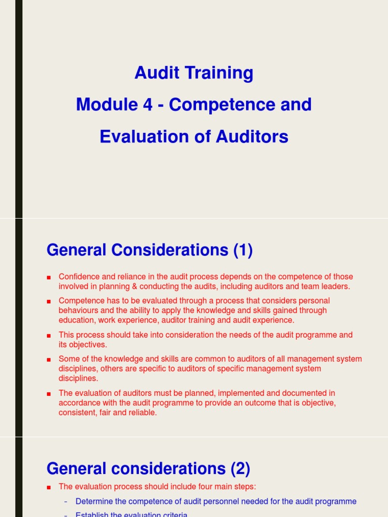 Auditor Competence Evaluation Guide | PDF | Audit | Auditor's Report