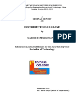 Distributed Database: Seminar Report ON