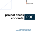 Project Check Lists Concrete Pour: Use in Conjunction With The Specification For The Subject Project