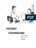 Patient Counseling: Name:-G Varshith Pharm D IV YR 16Z51T0006