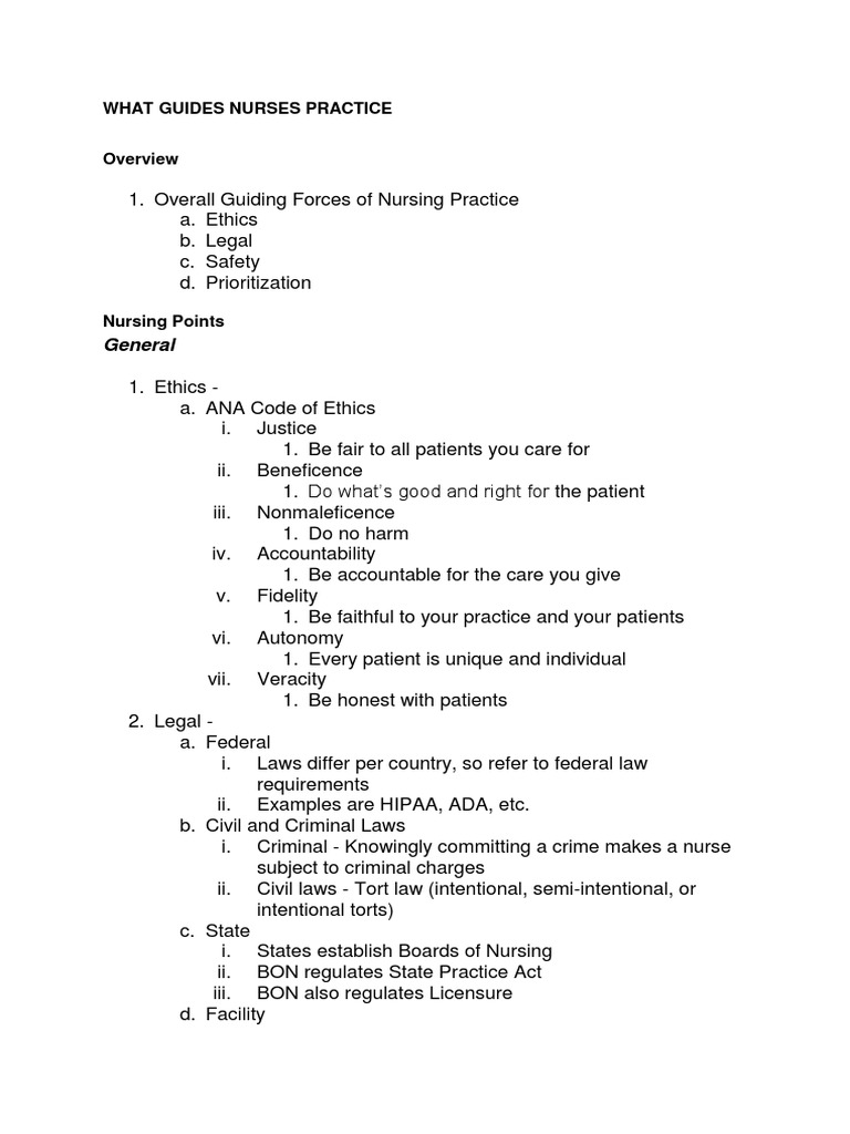 Core Principles Guiding Nursing Practice | PDF | Nursing | Critical ...