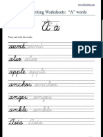Cursive Writing Worksheet PDF